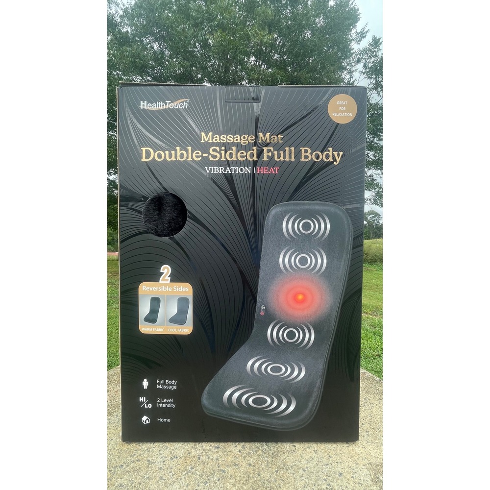 HealthTouch Massage Mat Unisex OS Black Full Body Double-Sided Vibration Heat